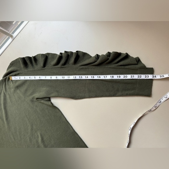 Lauren Ralph Lauren Ruffled Silk-Blend Sweater Admiral Green Women’s 1X - Picture 9 of 13